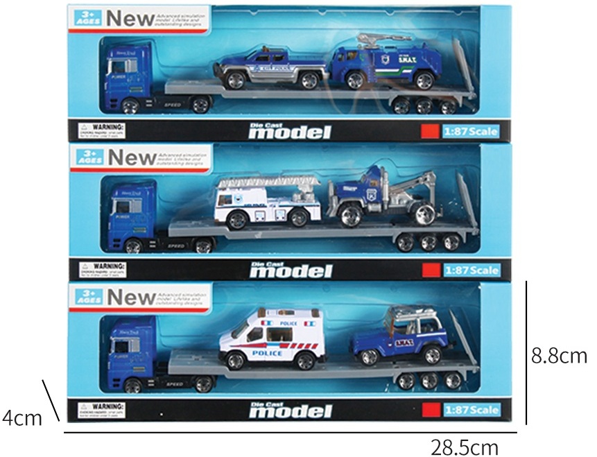 Метален Камион автовоз 3 модела 29х9х4